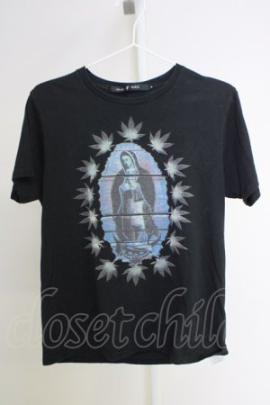 画像: NO ID. BLACK / C天竺マリアGlitchプリントTシャツ 1 ブラック T-24-09-04-006-NO-ts-YM-ZT013