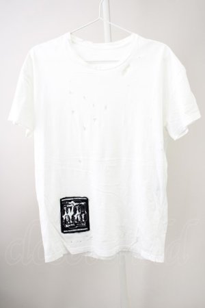 画像: DIET BUTCHER SLIM SKIN / ダメージパッチTシャツ  ホワイト T-24-09-11-008-DI-ts-YM-ZT061