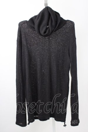 画像: kiryuyrik / Shirring Turtleneck ニットソー S ブラック T-24-12-11-001-ki-to-YM-ZT003