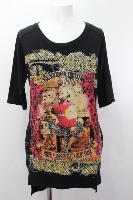 SWITCHBLADE Tシャツ.FORBIDDEN FRUIT DOLMAN SLEEVE /ブラック/S  O-22-07-31-042w-1-ts-SW-m-YM-OS-ZT397