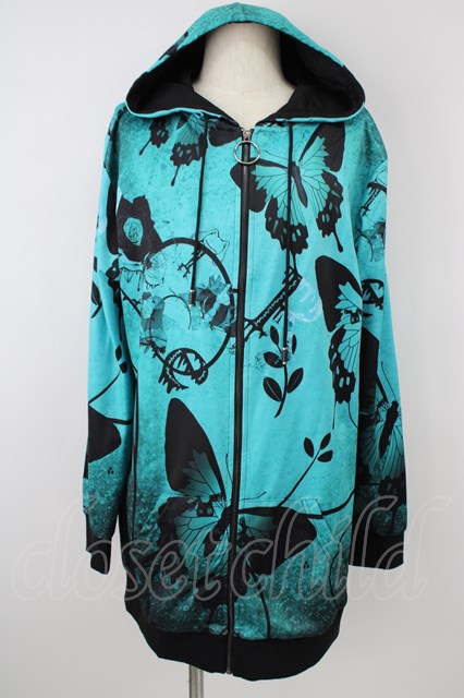 NieR CLOTHINGパーカー.EMERALD BUTTERFLY ZIP OUTER /グリーン