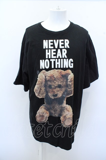 【SALE】MILK BOY Tシャツ.NEVER HEAR NOTHING /ブラック/  O-23-03-17-022w-1-ts-MI-m-YM-ZT399