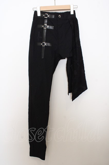 NieR Clothing パンツ.フラップ×ガーター付きSEXY STYLISH PANTS /ブラック/  O-23-05-15-071w-1-pa-Ni-m-YM-OS