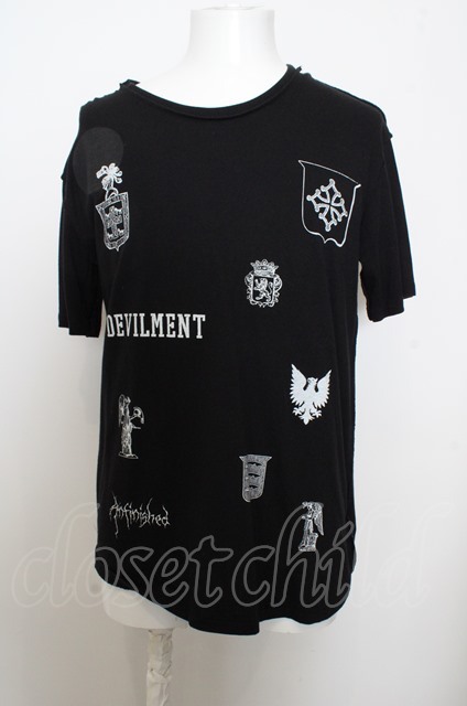 【SALE】Moonage Devilment(清春) Tシャツ.EMBLEM /ブラック/44