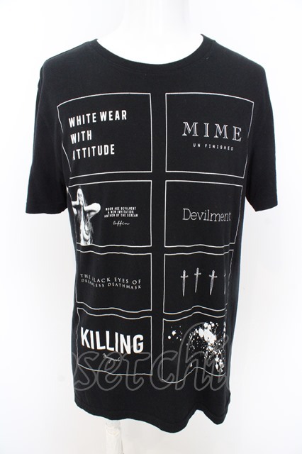Moonage Devilment(清春) Tシャツ.THE BLACK EYES OF DREAMLESS DEATHMASKコラボ /ブラック/M  O-23-06-12-002w-1-ts-Mo-m-YM-OS